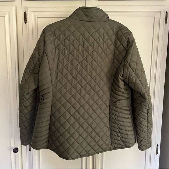 Tommy Hilfiger Women's Quilted Mock Neck Collar Zip Jacket in Thyme Green XL - Picture 5 of 8